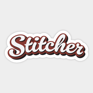 Stitcher Red Black Sticker